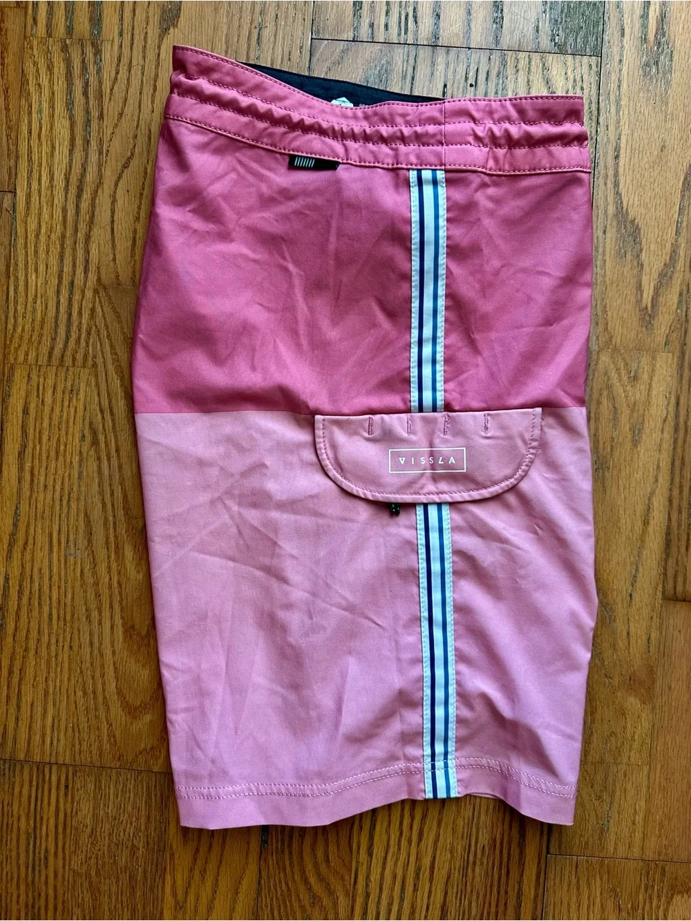 VISSLA Two-Tone Pink Hybrid Board Shorts